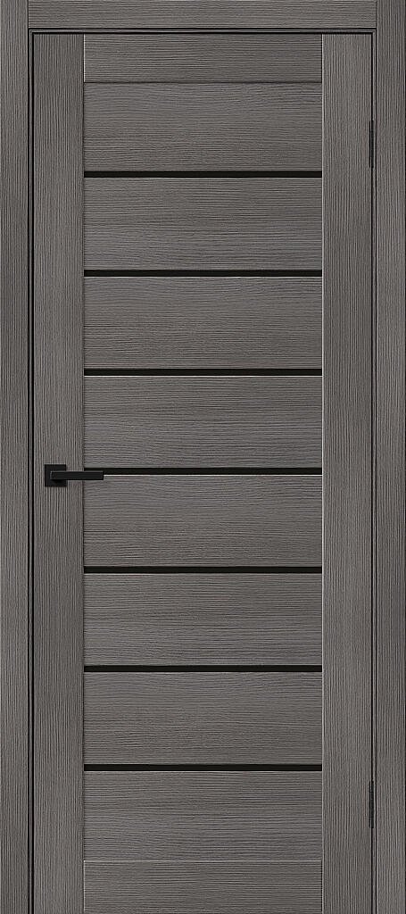 Дверь межкомнатная полотно Браво-22 эко шпон Grey Melinga Black Shine 1900x550 мм