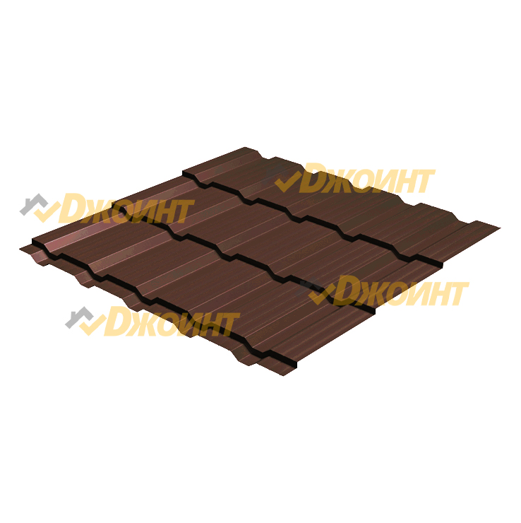 Металлочерепица Каскад 0,5 Zinkel RAL 8017 шоколад