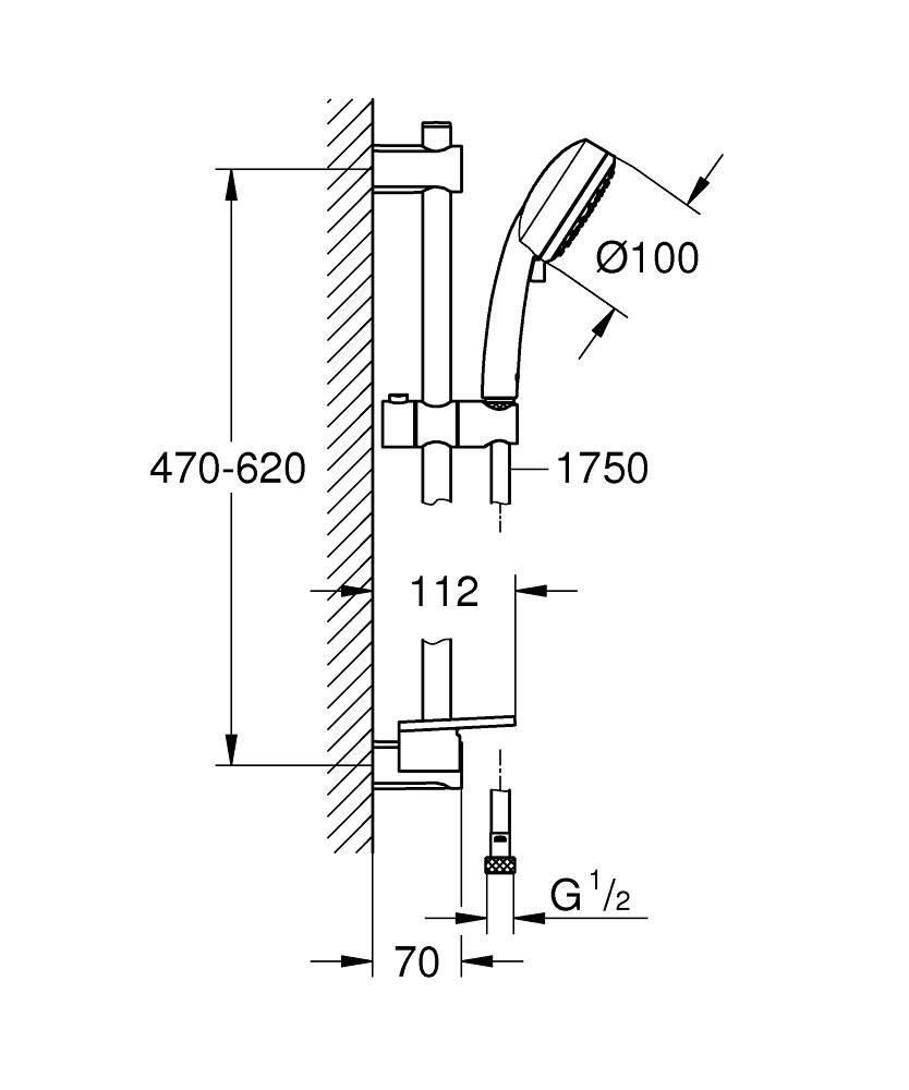 Штанга для душа GROHE VITALIO COMFORT 100 26398000