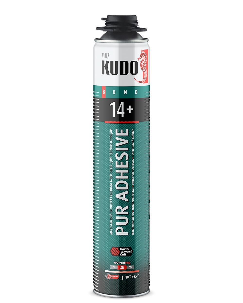 Клей-пена KUDO PROFF 14+ для теплоизоляции и декора, 1000 мл, 1 л