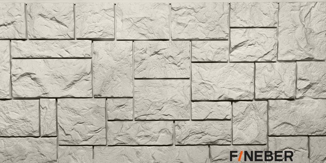 Фасадная панель Fineber Standart Камень дикий Жемчужный