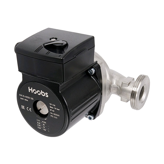 Насос циркуляционный CW 25-40SN 180мм 65Вт 1x230В 50Гц (корпус нерж.сталь) (с гайками) Hoobs