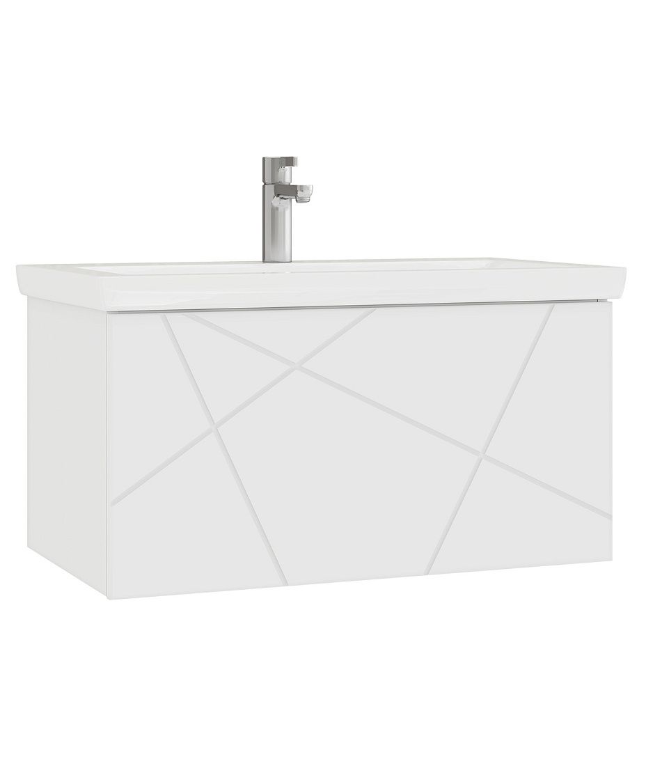 Тумба VIGO GEOMETRY 80 подвесная с умывальником 800-0-1 белый (КОМО)