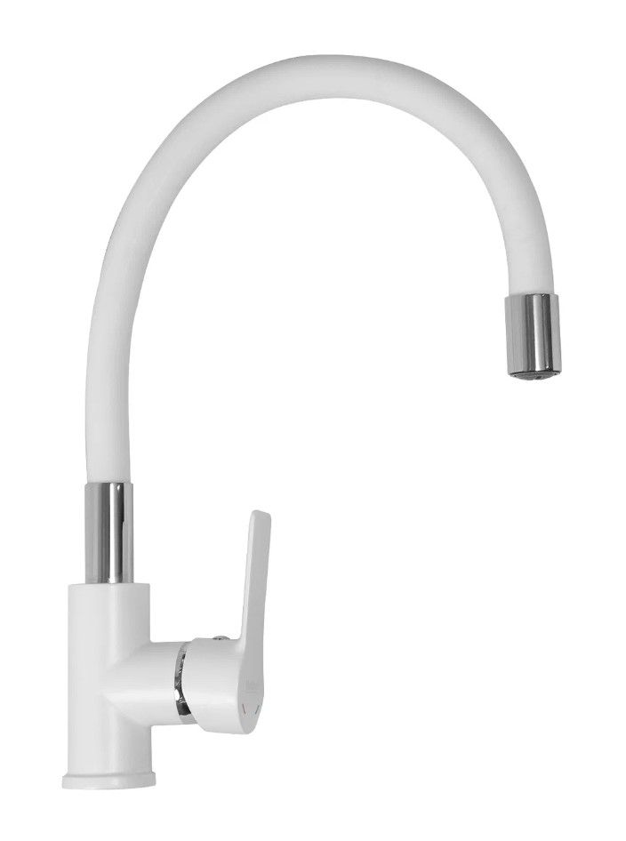 Смеситель для мойки HAIBA HB70113-8 белый, гибкий излив 1/2 - фото 2