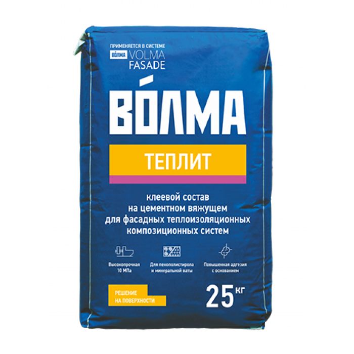 ВОЛМА ТЕПЛИТ Штукатурно-клеевая смесь для теплоизоляционных плит, 25 кг