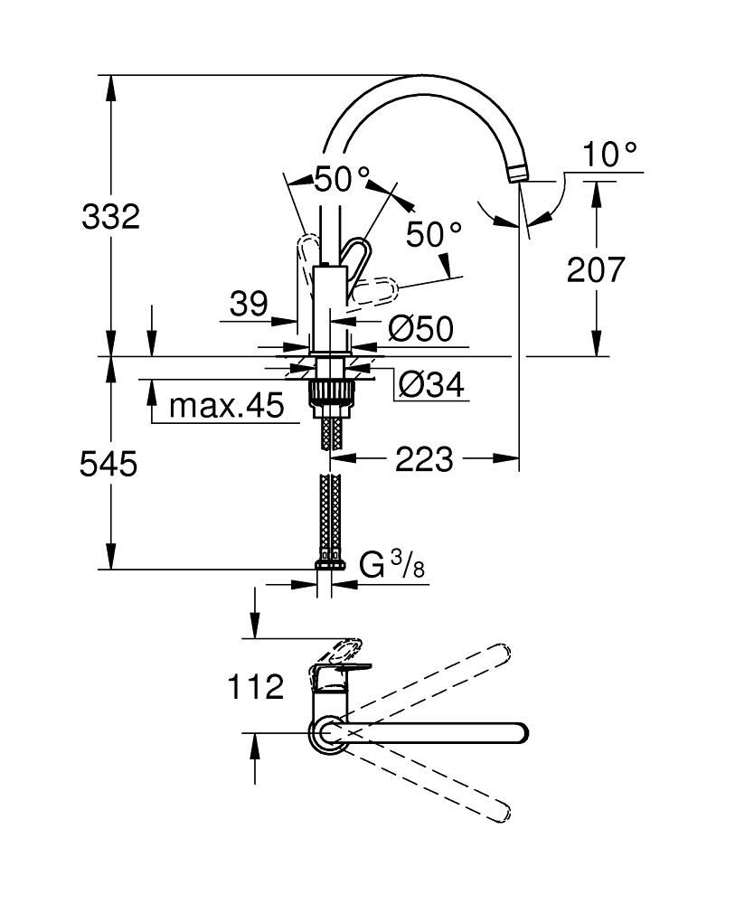 Смеситель для мойки GROHE BAUFLOW 31538001 - фото 3