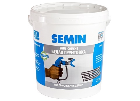 Грунтовка для машинного нанесения под обои, покраску и декор SEMIN Sous-Couche Airless, 22 кг