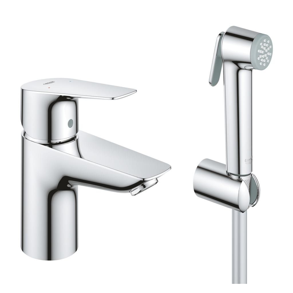 Смеситель для умывальника GROHE BAUEDGE с гигиеническим душем 3/8 23757001