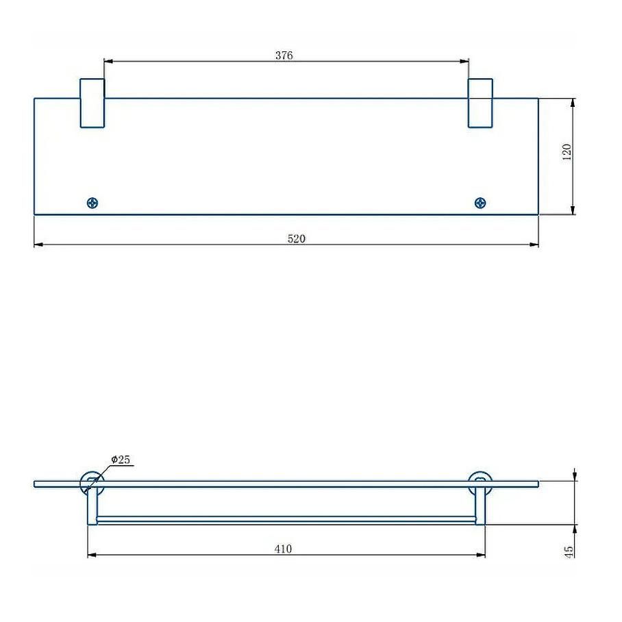 Полка HAIBA стеклянная 1 ярус 52см HB8407-7 - фото 2