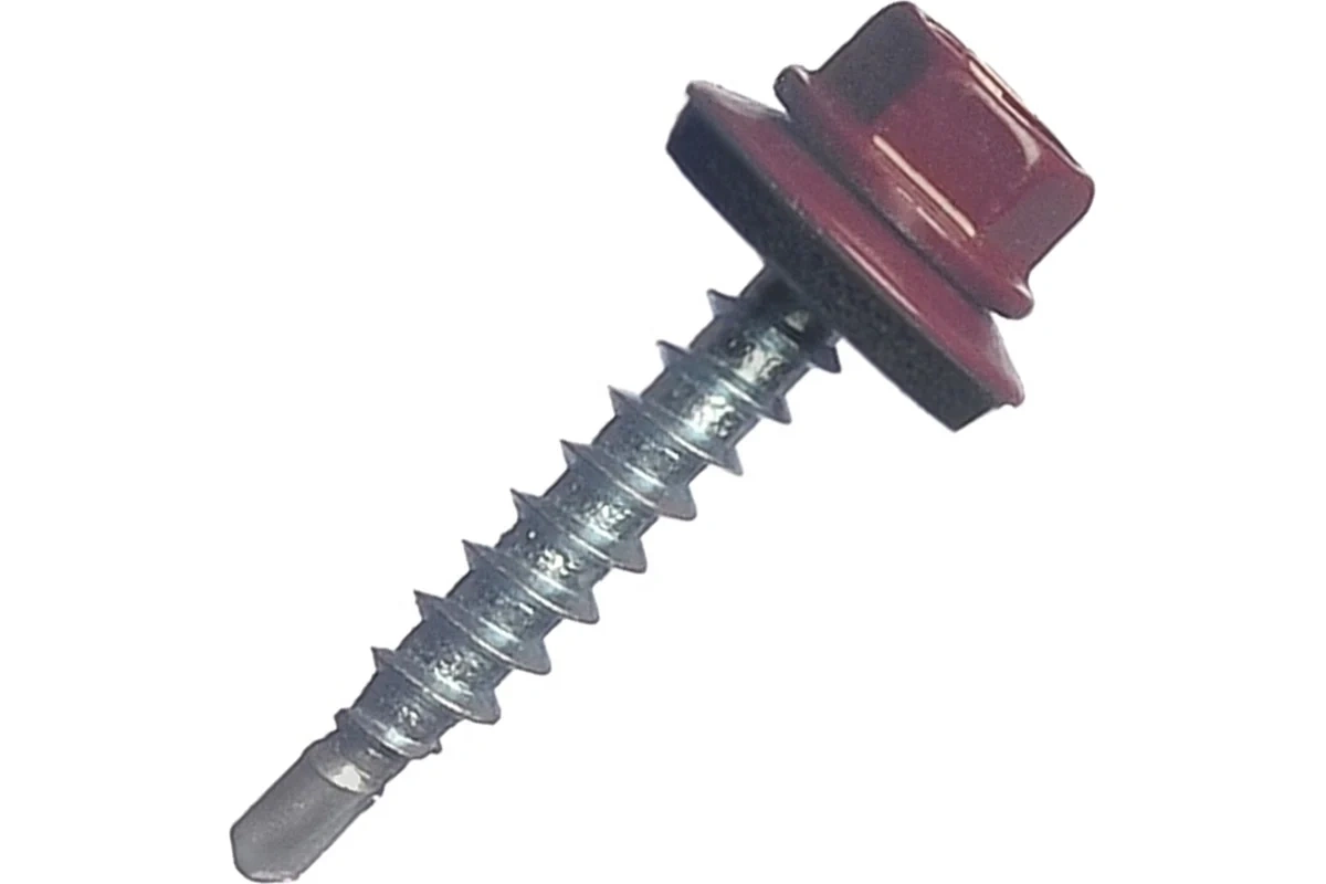 Саморез кровельный ПрофКрепёж RAL 3005 (винно-красный) 5.5*25 мм 200 шт
