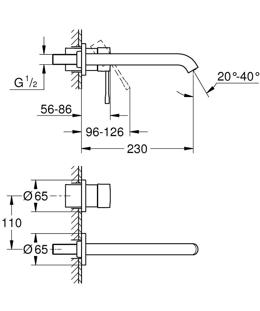 Комплект верхней монтажной части GROHE ESSENCE PLUS 19967DA1 - фото 2