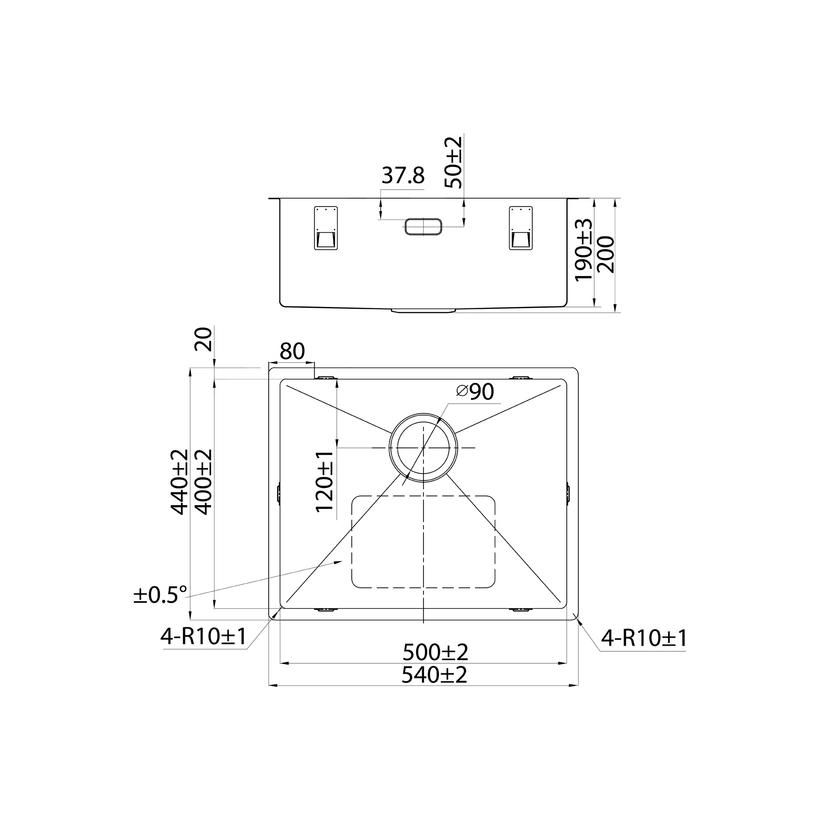 Мойка IDDIS 540*440 Edifice прямоугольная EDI54G0i77 графит - фото 3