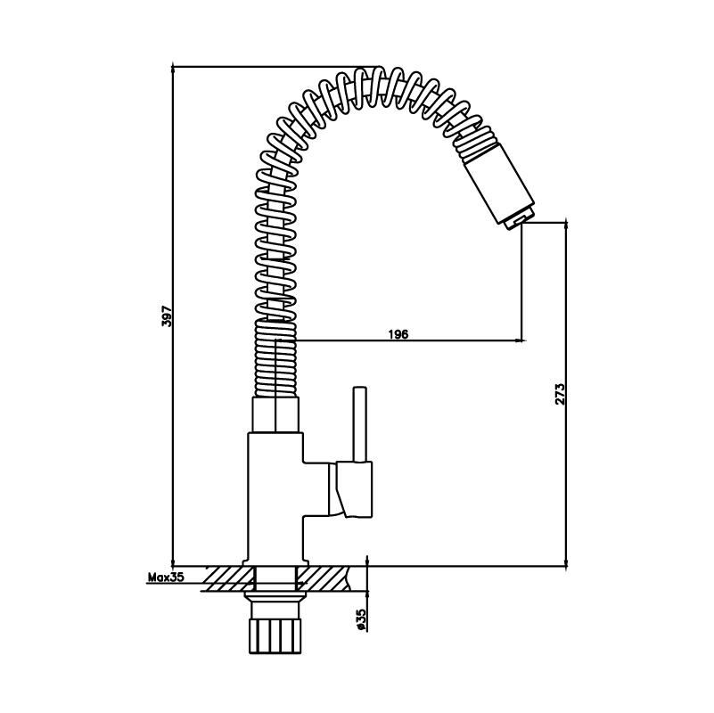 Смеситель для мойки HAIBA HB71074 с гибким изливом 1/2 - фото 2