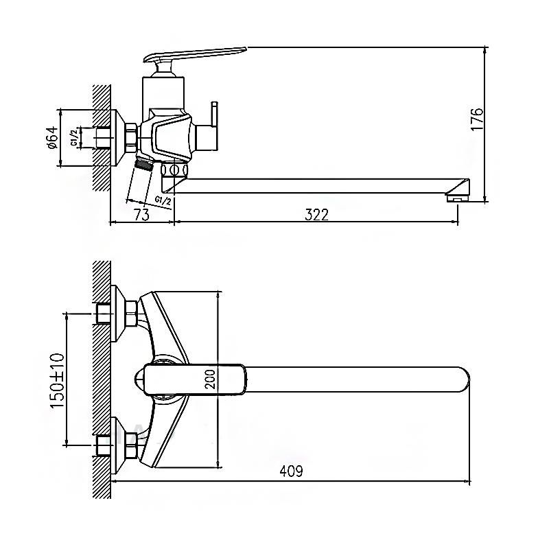 Смеситель для душа HAIBA HB22548-8 белый, хром - фото 2