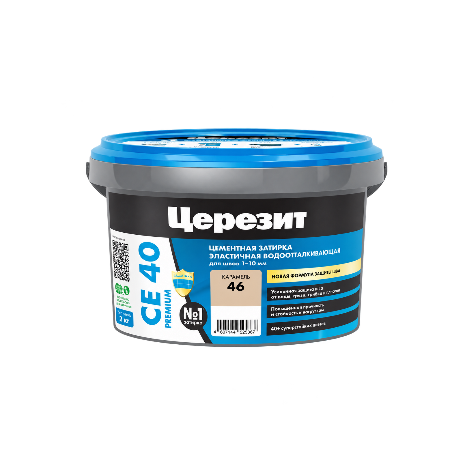 CERESIT ПЛИТКИ Затирка для СЕ 40 PREMIUM цвет No46 КАРАМЕЛЬ для швов 1-10 мм ВЕДРО 2 кг