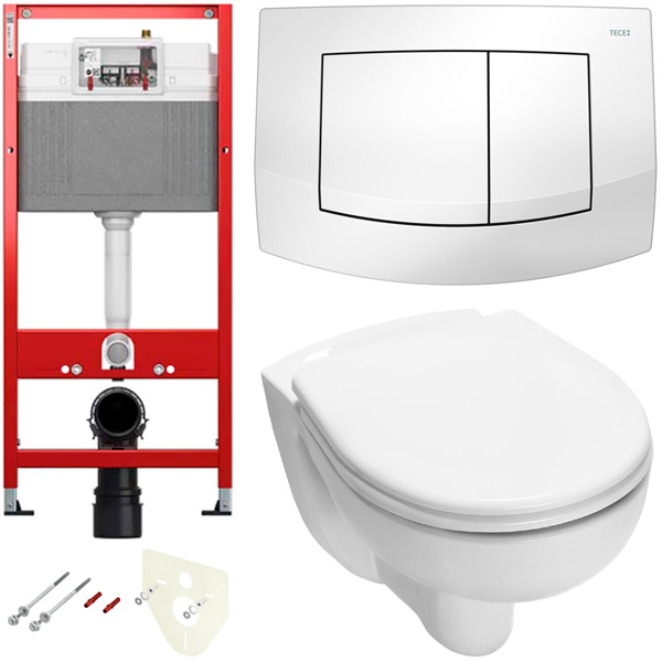 Комплект для подвесного унитаза K440200.WC1 с панелью смыва TECEambia белая, с унитазом TECE V04