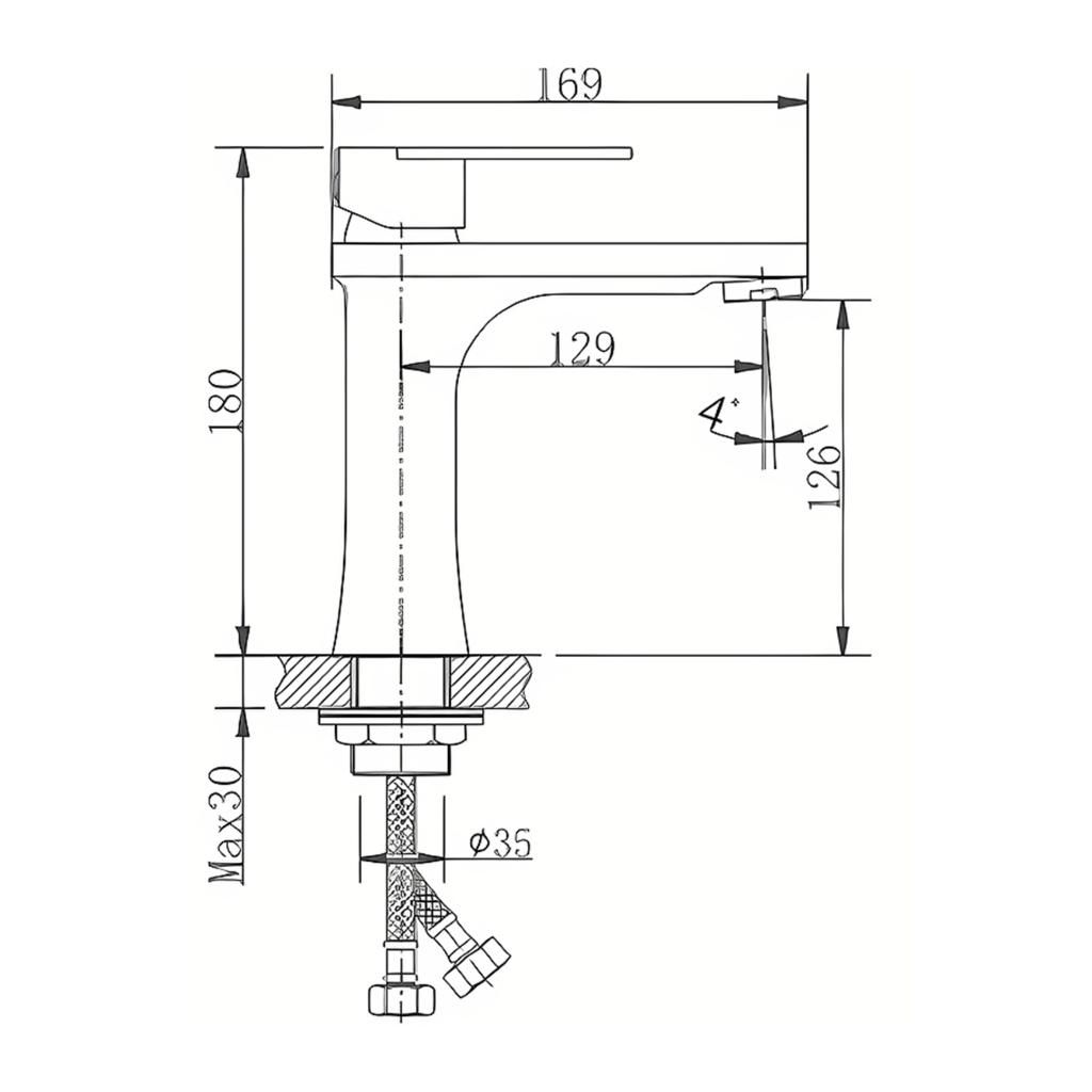 Смеситель для умывальника HAIBA HB10807 нержавеющая сталь 1/2 - фото 2