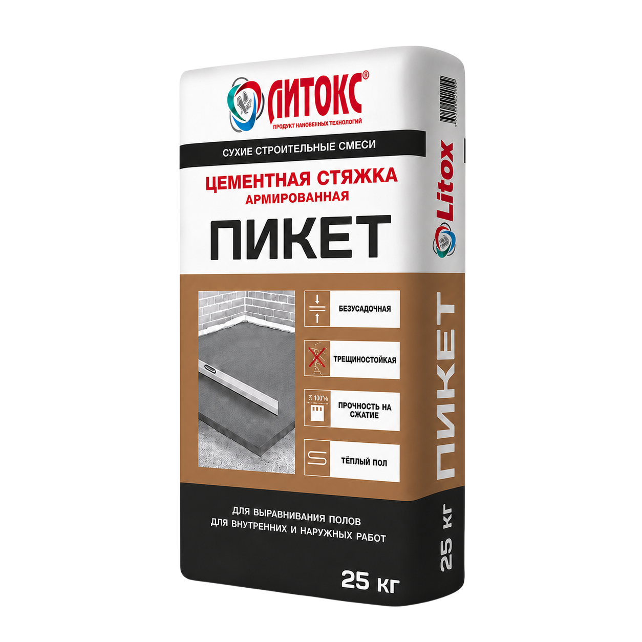 ЛИТОКС ПИКЕТ Стяжка цементная 25 кг