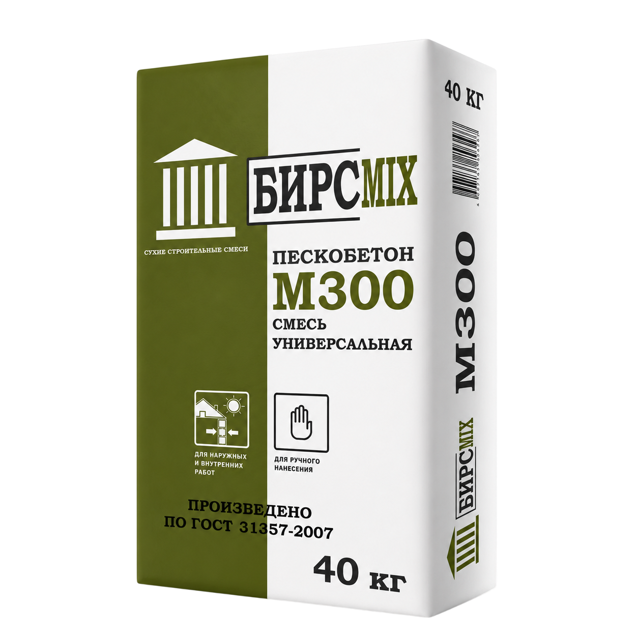 БИРСMIX ГОСТ М-300 Штукатурка цементно-песчаная 40 кг