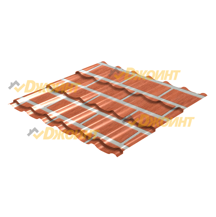 Металлочерепица Супермонтеррей 24 0,5 Printech Red Brick (Красный кирпич)