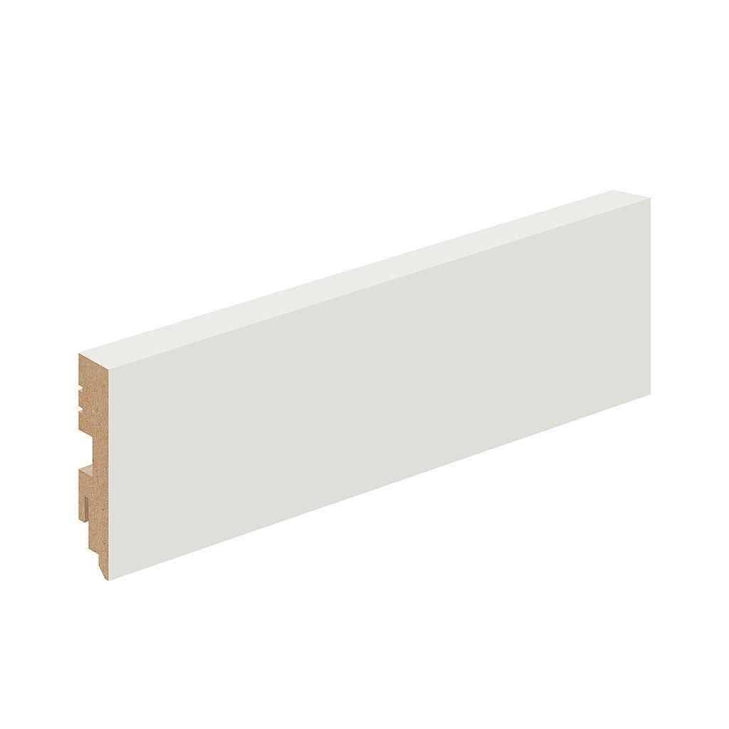 Плинтус напольный ЭМА White Matt МДФ Тип-0 2050x70x16 мм