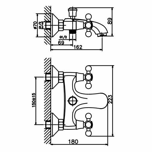 Смеситель для душа HAIBA HB3119-4 бронза - фото 2