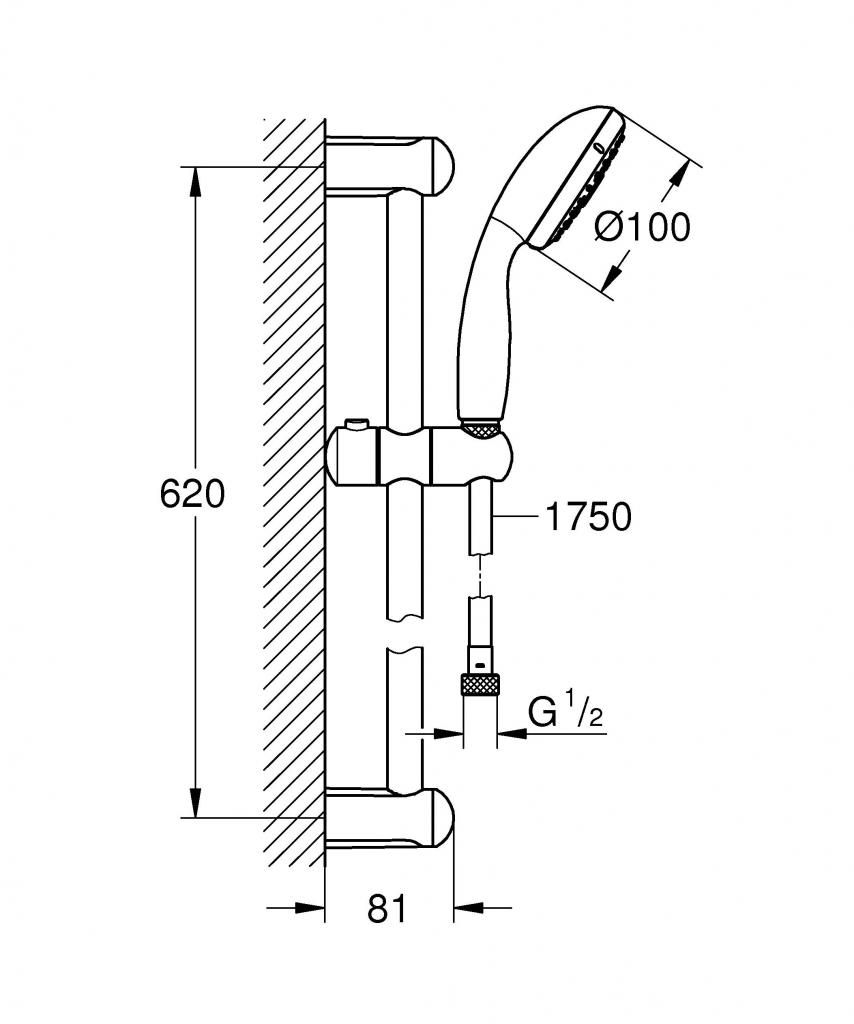Штанга для душа GROHE TEMPESTA 27644001 - фото 2
