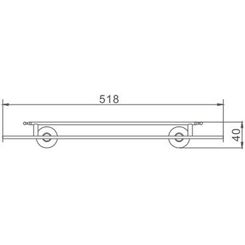 Полка HAIBA стеклянная 1 ярус 52 см HB1707 - фото 2