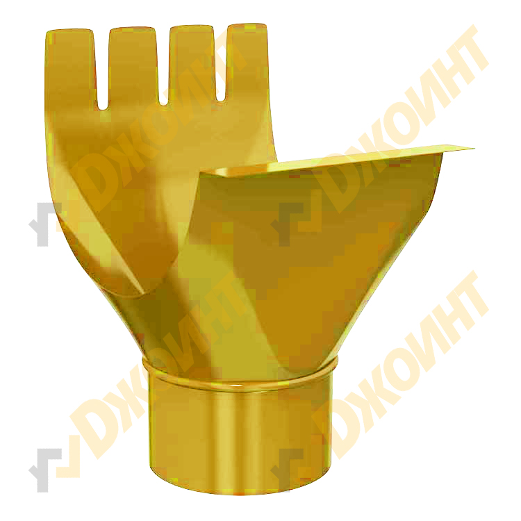 Воронка выпускная круглая D125/100 RAL 1018 цинково-желтая