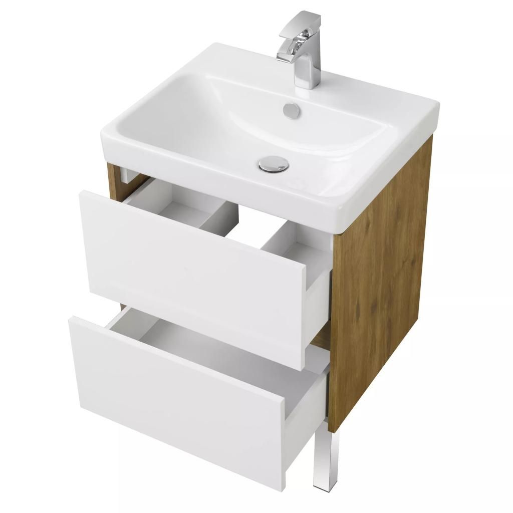 Тумба AQUATON СКАНДИ 55 подвесная без чаши белый, дуб 1A251701SDB20 - фото 4