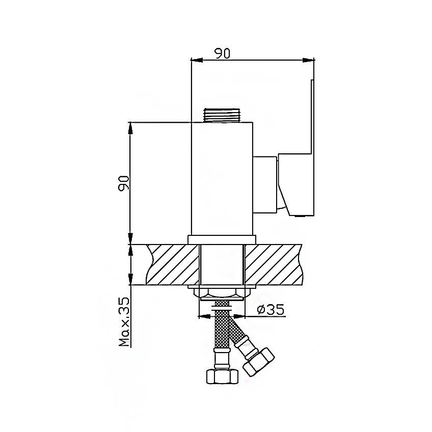 Корпус смесителя для мойки HAIBA HB73801 без излива 1/2 - фото 2
