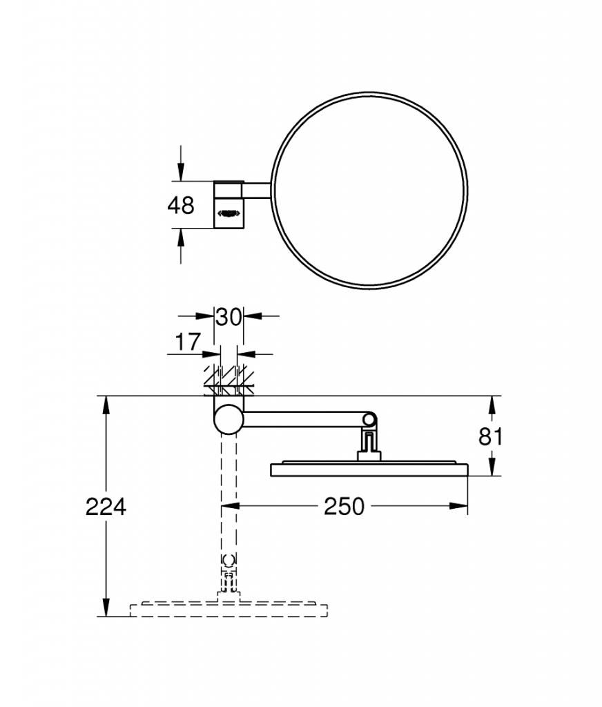 Зеркало косметическое GROHE SELECTION 41077EN0 - фото 3