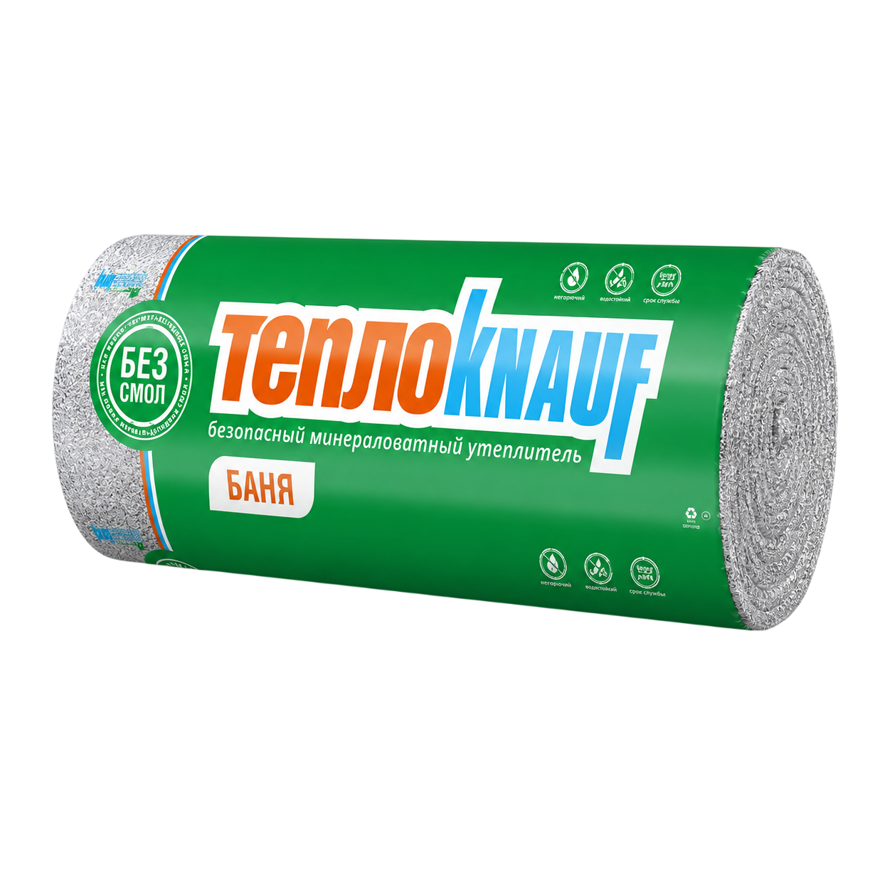 Утеплитель KNAUF ТеплоКНАУФ БАНЯ TR 040 Alum с односторонним фольгированным покрытием 12500*1200*50 мм 1 рулона