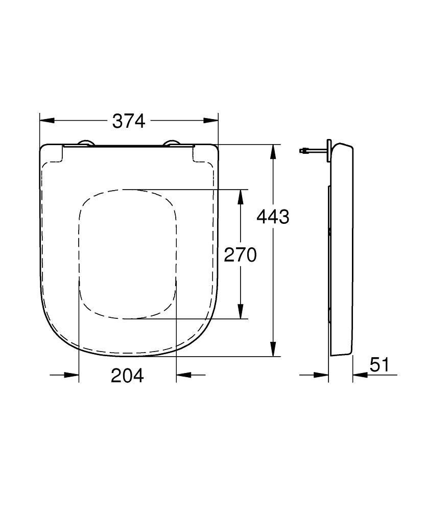 Сиденье для унитаза GROHE EURO CERAMIC DUROPL металическое крепление 39331001 - фото 2