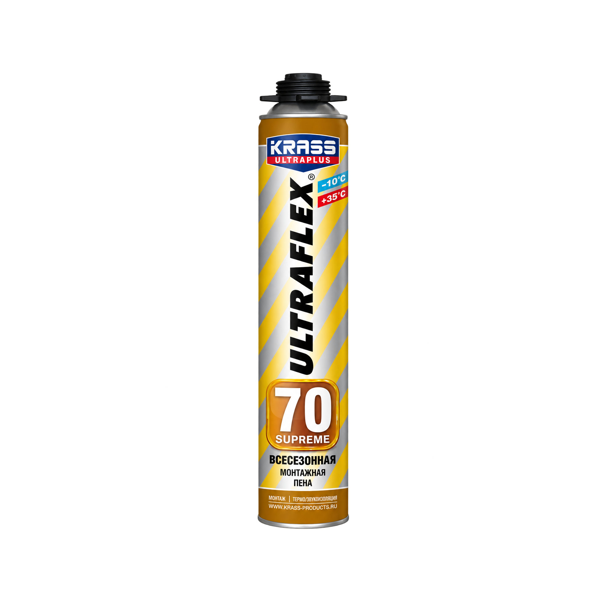 Пена монтажная пистолетная Krass ULTRAFLEX 70 Supreme всесезонная 0,89 л