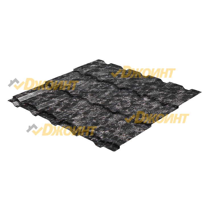 Металлочерепица Каскад 0,5 MATGRANIT LUX RAL 9005 черный