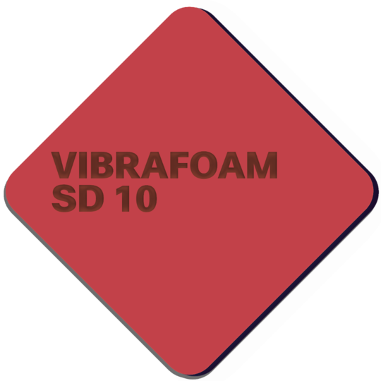 Эластомер Вибрафом SD 10 красный Vibrafoam 2000*500*12,5 мм
