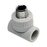 ПП Тройник Ekoplastik D20х3/4 наружная резьба (серый)