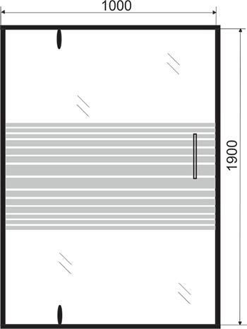 Душевая дверь, ограждение AOCLEAR А409-3 100 (1-элемент, с белой полоской, распашная) - фото 2