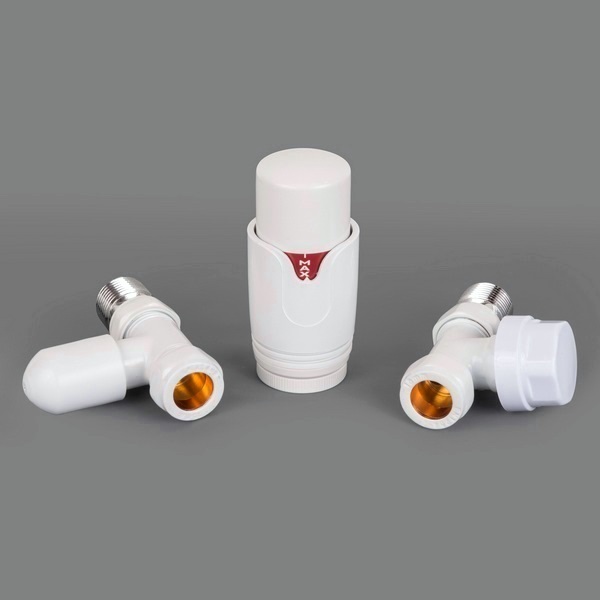 Комплект радиаторный Delta MINI прямой 1/2 с термоголовкой М30х1,5 (RAL9016 белый)