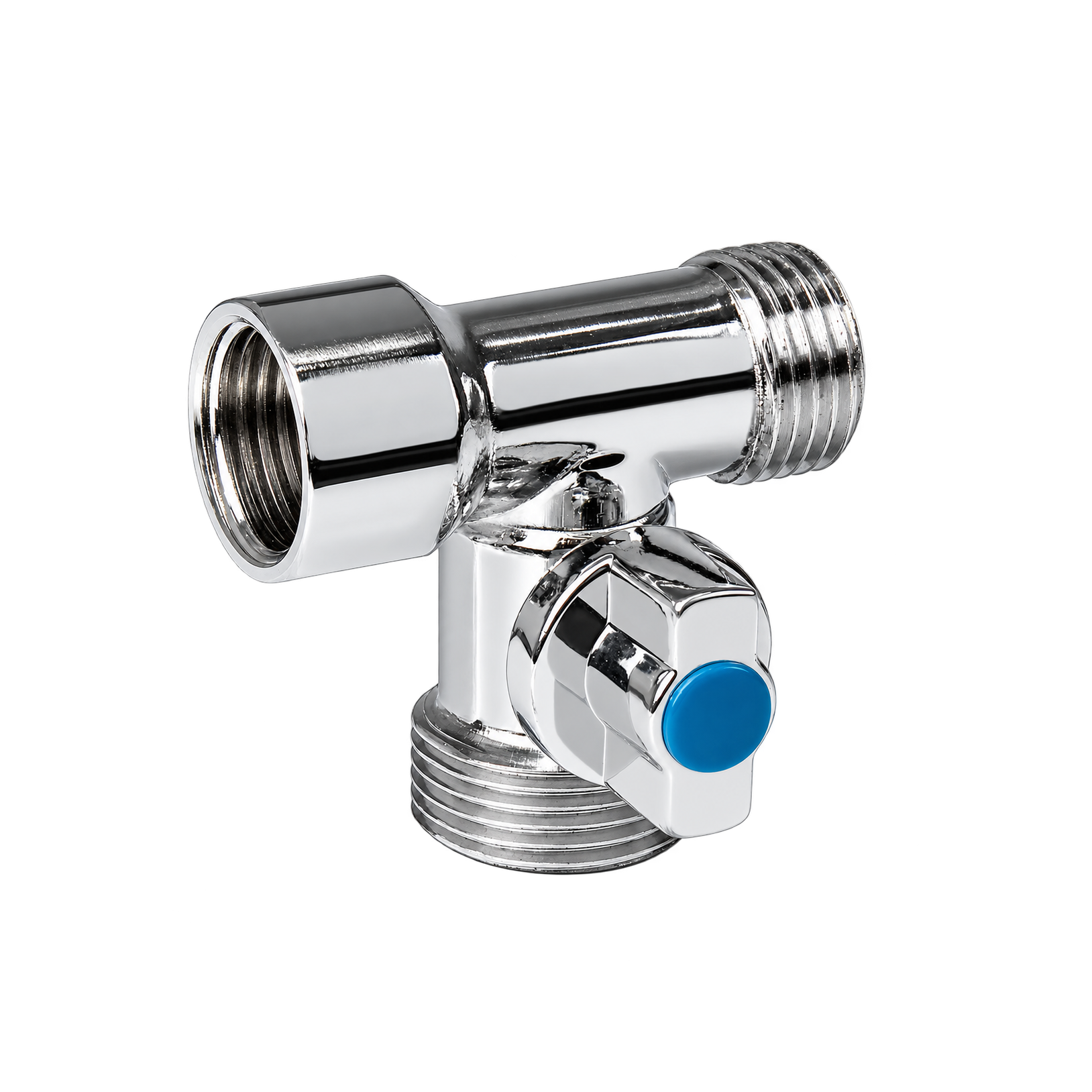 Вентиль-тройник шаровой для стиральной машины Valtec VT.256.N 1/2" х 3/4" х 1/2"
