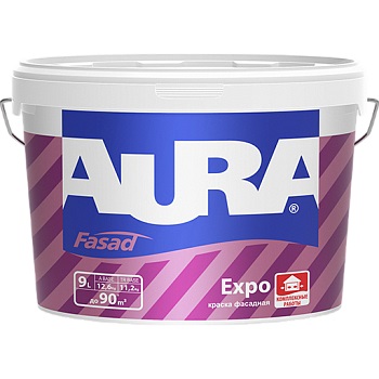 Краска фасадная водно-дисперсионная Aura Fasad Expo база А белая, 15 л