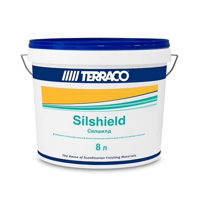 Силиконовая краска для отделки поверхностей с пористой структурой матовая Silshield Pastel 8 л