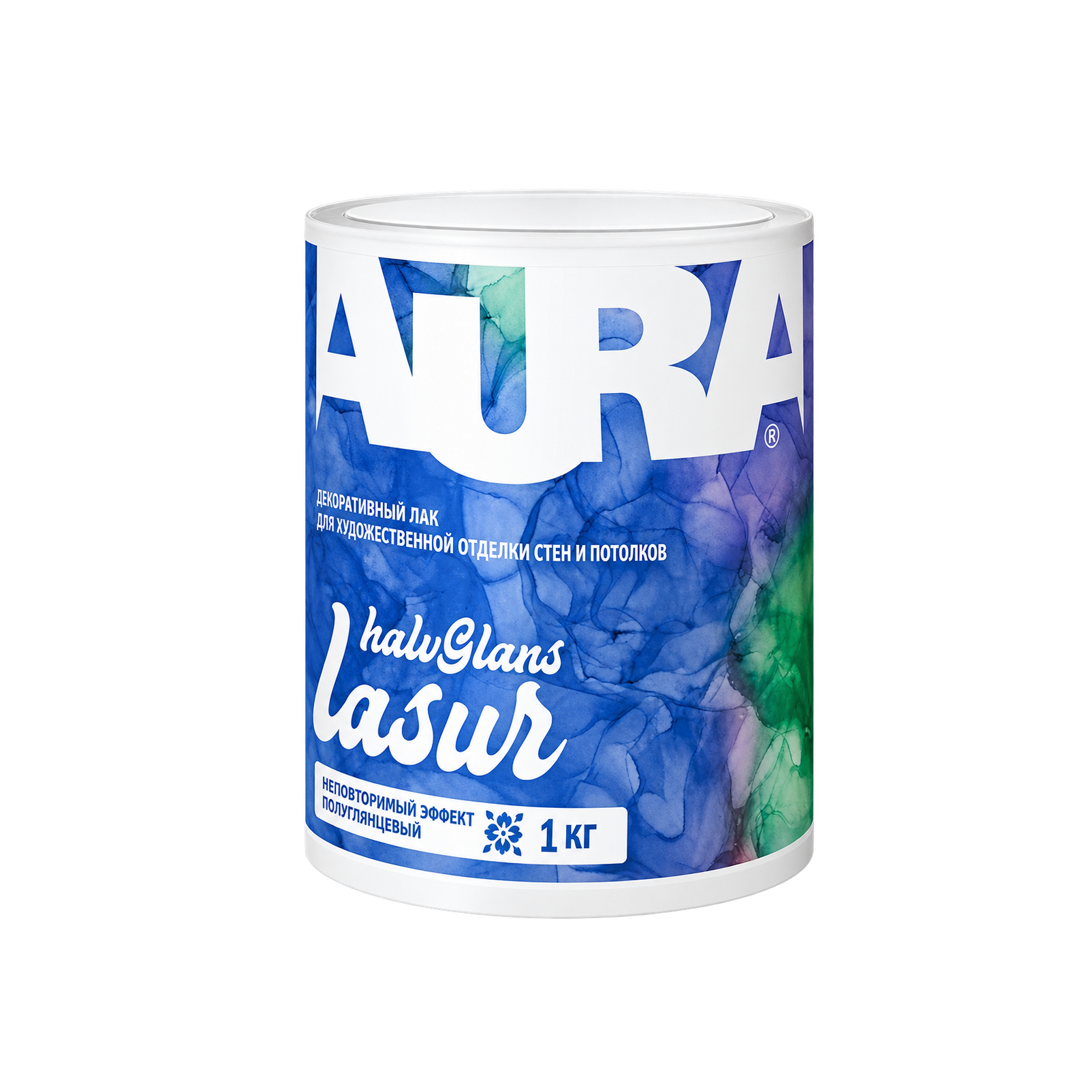 Декоративный лак Aura Lasur Halvglan 1 кг