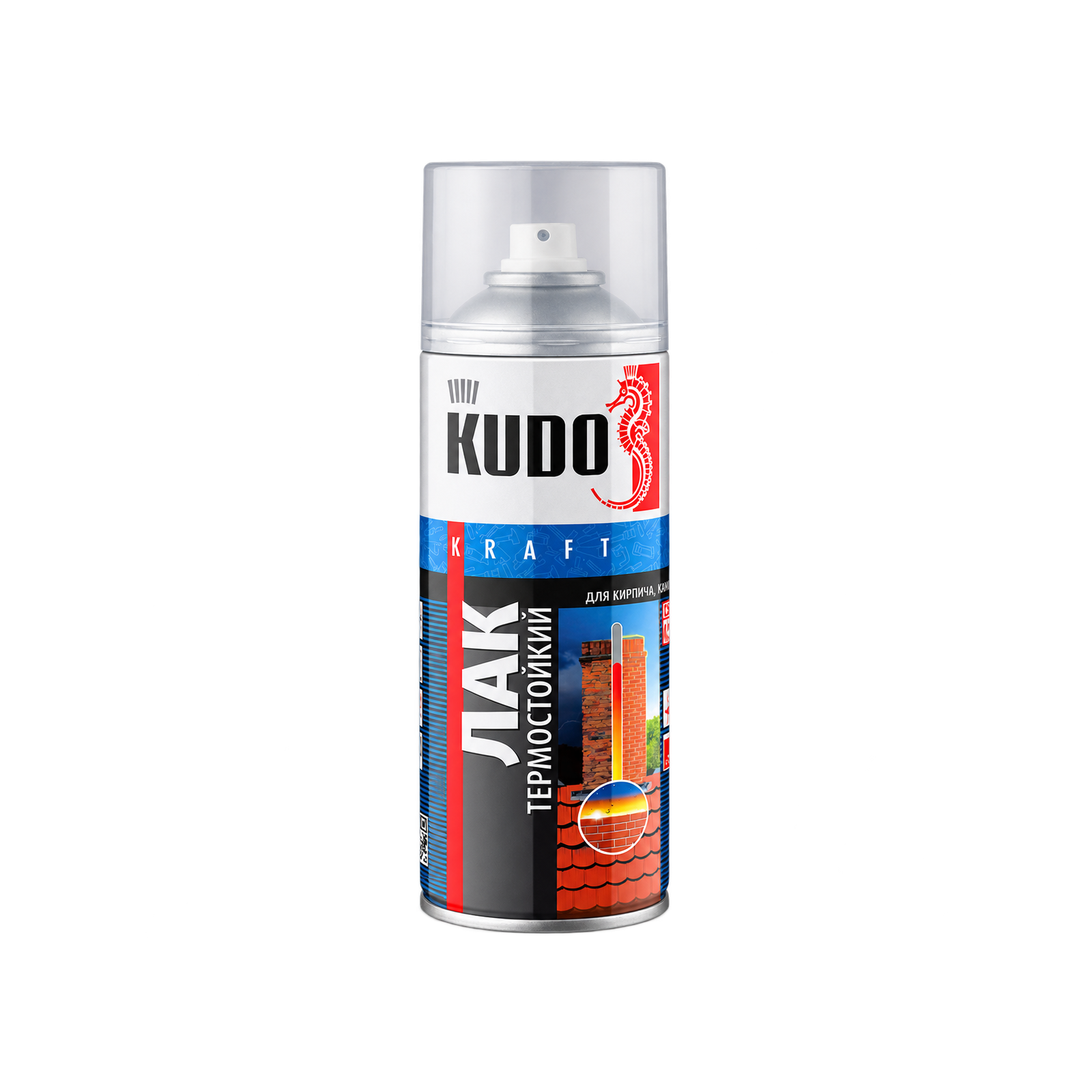 Лак аэрозоль термостойкий KUDO No9006, 520 мл