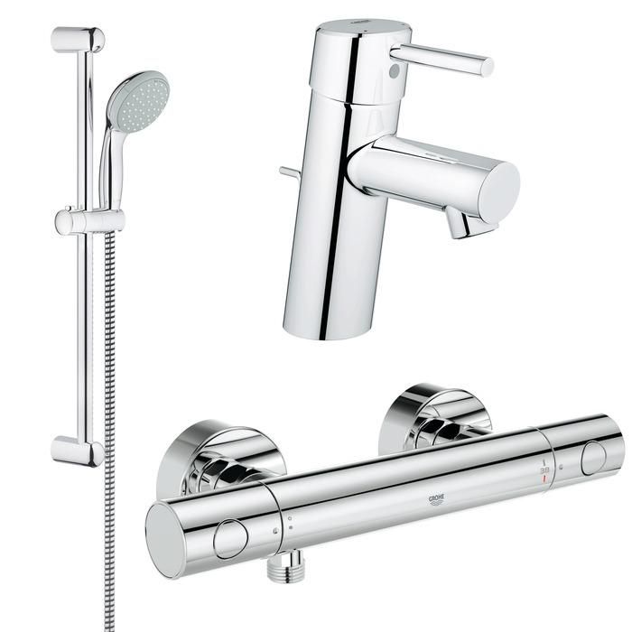 Комплект смеситель с душевой стойкой GROHE GROHTHERM 1000 COS 117643