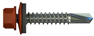 Саморез кровельный ПрофКрепёж RAL 3011 (коричнево-красный) 5.5*25 мм (200 шт)