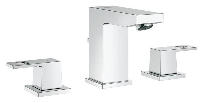 Смеситель для умывальника GROHE EUROCUBE на 3 отверстия, донный клапан 20351000