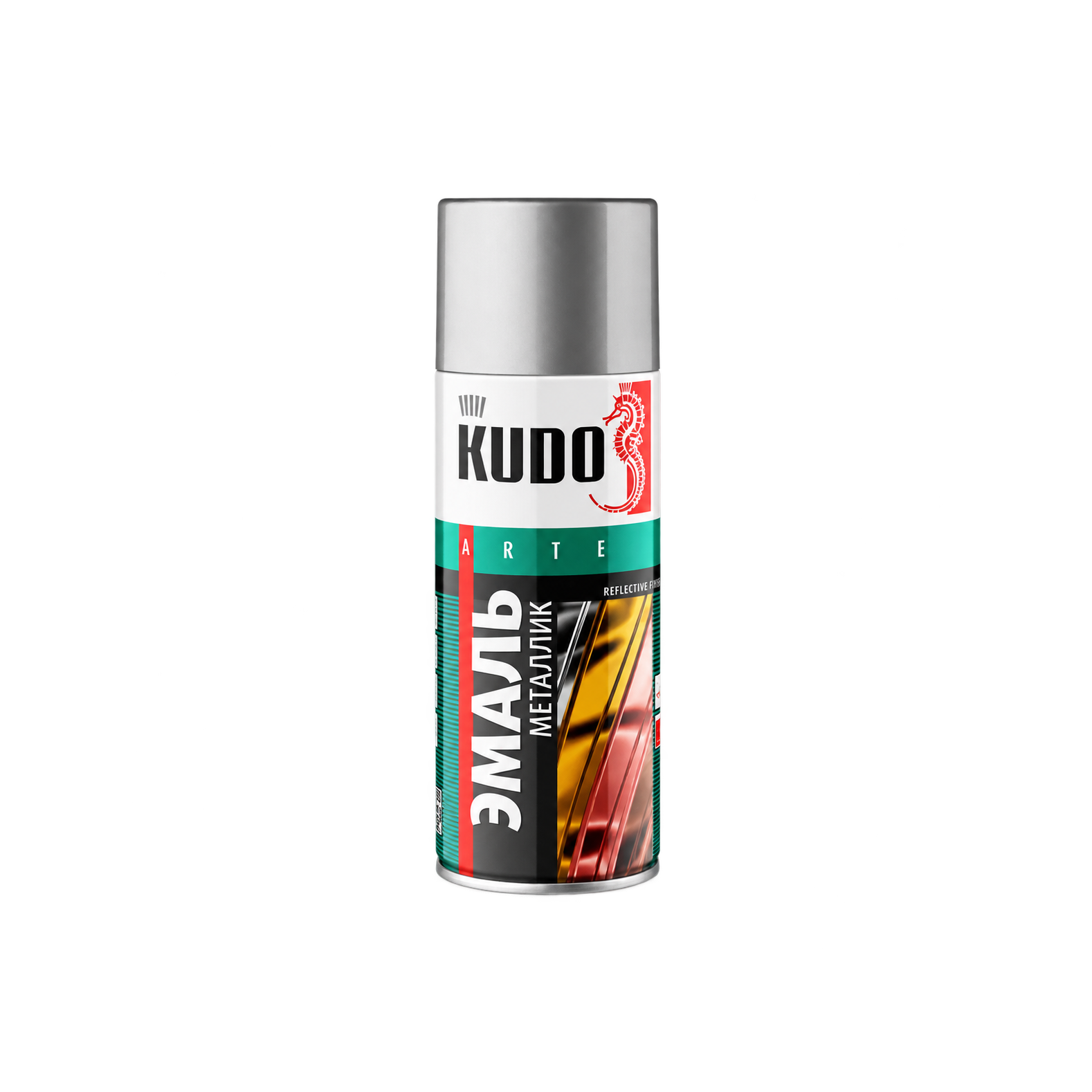 Эмаль KUDO REFLECTIVE FINISH алюминий, 520 мл