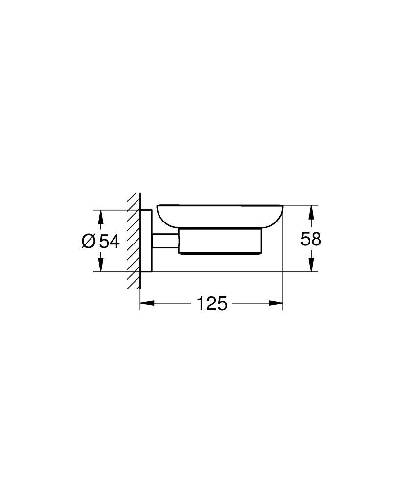 Мыльница GROHE ESSENTIALS стеклянная с держателем 40444001 - фото 2